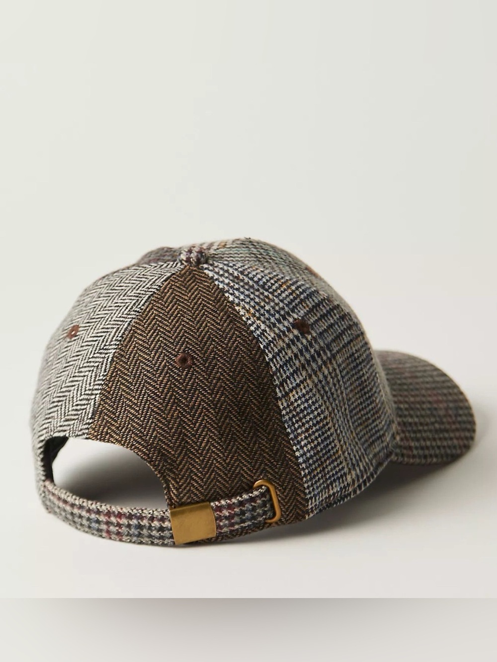 WYETH Free People Letterman Plaid Cap Grey Wool Blend Baseball Hat OS - Picture 3 of 10